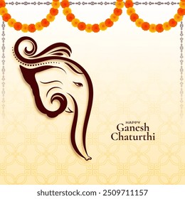 Modern Happy Ganesh Chaturthi Indian cultural festival background vector