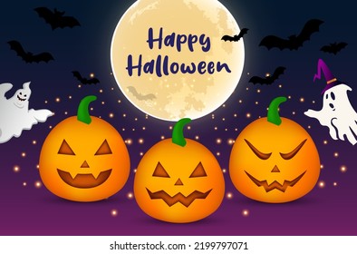 Modern happy halloween day design background vector
