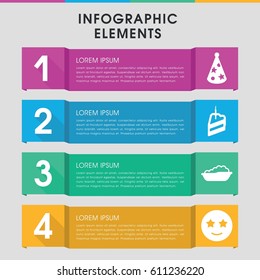 Modern happy infographic template. infographic design with happy icons includes baby bath. can be used for presentation, diagram, annual report, web design. 