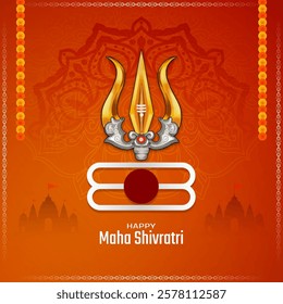 Modern Happy Maha Shivratri Indian traditional festival background vector