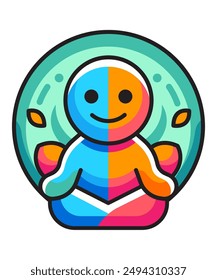 Modern Happy mind, colourful vector icon.