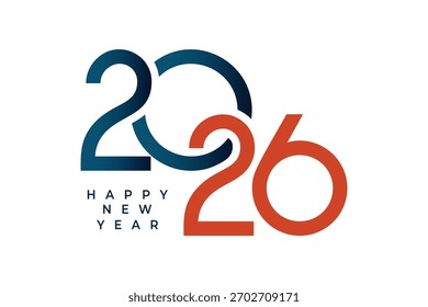 A modern “2026 Happy New Year” logos featuring clean curves, bold typography, vibrant gradients, pixel-style graphics, and dynamic swoosh elements.