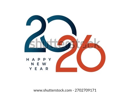 A modern “2026 Happy New Year” logos featuring clean curves, bold typography, vibrant gradients, pixel-style graphics, and dynamic swoosh elements.