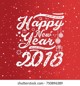 Modern Happy New Year 2018 Celebration Card, Suitable for Invitation, Web Banner, Social Media, and New Year Related Occasion
