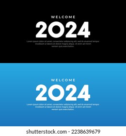 Modern Happy New Year 2024. Twenty Twenty four vector design. Happy New Year 2024 design vector