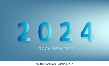 Modern happy new year 2024 design, With beautiful colorful numbers. Premium vector illustration for banner, poster, calendar, Invitations, Greeting Cards, Holidays Flyers or Prints.
