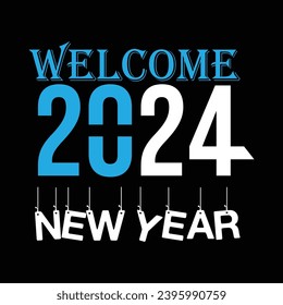 Modern happy new year 2024 twenty twenty four vector design happy new year 2024 design vector