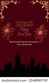 Modern Happy New Year Flyer -2025- vector