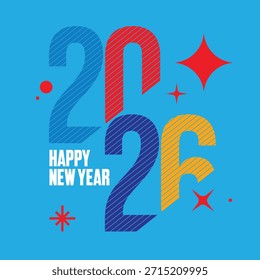 Vector moderno del año Nuevo feliz con la composición creativa del texto