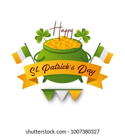 Modern Happy Saint Patrick's Day Celebration Greeting Card Illustration Template 