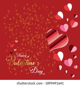 modern happy valentines day design with realistic hearts