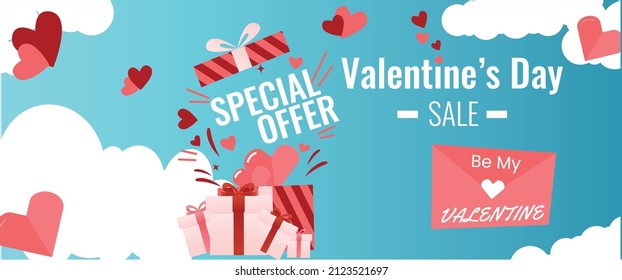 Modern happy valentine's day sale free vector