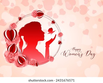 Modern Happy Women's day 8 march celebration background vector