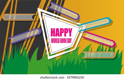 modern Happy world book day celebration illustration vector