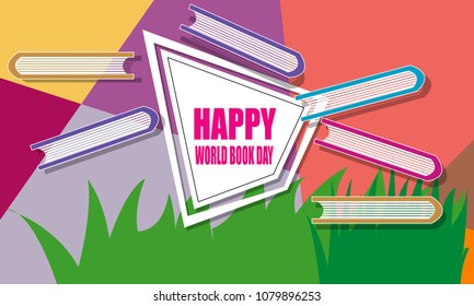 modern Happy world book day celebration illustration vector