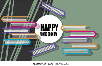modern Happy world book day celebration illustration vector