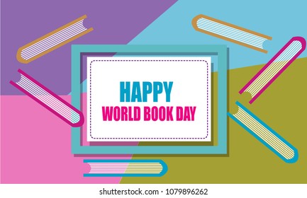 modern Happy world book day celebration illustration vector