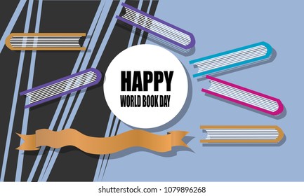 modern Happy world book day celebration illustration vector