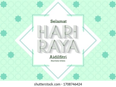 modern hari raya greeting in vector. it means happy new year and Forgive my physical and emotional (wrongdoings).