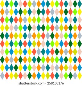 Modern harlequin seamless background with color rhombus