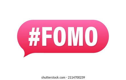 Modern hashtag fomo, great design for any purposes. Vector typography illustration. Flat cartoon vector illustration. Flat design. Social media concept.