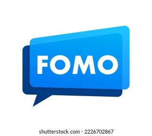 Modern hashtag fomo, great design for any purposes. Vector typography illustration. Flat cartoon vector illustration. Flat design. Social media concept.