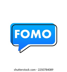 Modern hashtag fomo, great design for any purposes. Flat cartoon design. Flat design. Social media concept. FOMO Social Icon Fear of Missing Out Trendy Modern Acronym Social Media. Vector illustration
