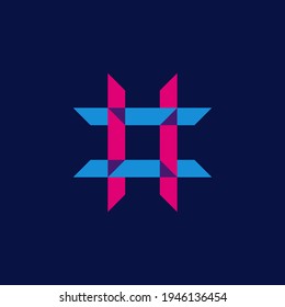 modern hashtag logo. editable and easy to custom.