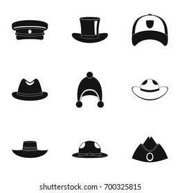 Modern hat icon set. Simple set of 9 modern hat vector icons for web isolated on white background