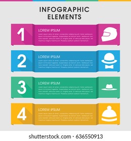 Modern hat infographic template. infographic design with hat icons includes . can be used for presentation, diagram, annual report, web design.