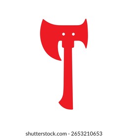 Modern hatchet emblem, clean vector lines, sharp edge on a white canvas