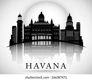 Modern Havana City Skyline Design. Cuba