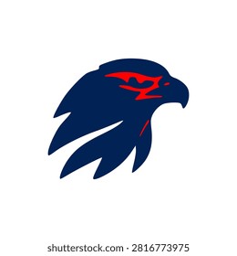Modern Hawk Head Profile Sport Team Logo