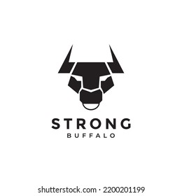 modern head buffalo logo design