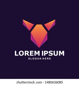 Modern head deer logo design