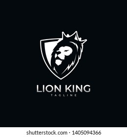 Modern head lion king logo design template vector animals