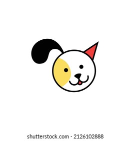 Modern Head Pet Logo Design. Cat and Dog icon symbol. Vector art Illustration