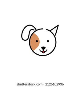 Modern Head Pet Logo Design. Cat and Dog icon. Vector art Illustration