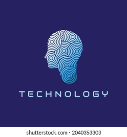 modern head of science technology logo design. The logo is suitable for businesses related to science and medical technology.