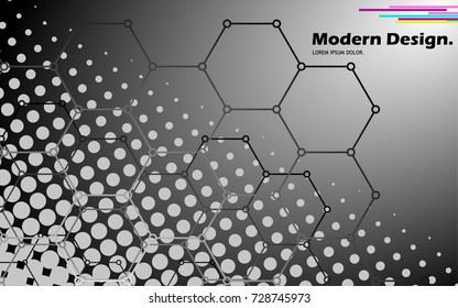 Modern header design. Halftone effect.