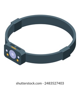 Modern headlamp with adjustable straps, designed for hands free illumination during nighttime activities