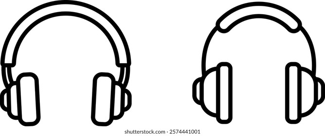 "Modern Headphone Icon for Audio Listening, Music, and Technology-Themed Designs"