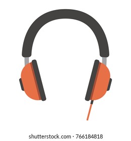 Modern headphone icon. Cartoon vector illustration in a flat style. 