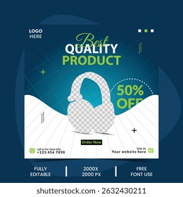 modern headphone sale and  social media templates featuring stylish vector designs, web banners, and editable promo posts