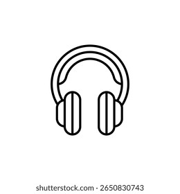 Modern Headphones Line Art Style For Music Listening Equipment