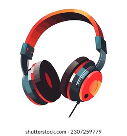 Modern headphones for listening to music icon isolated