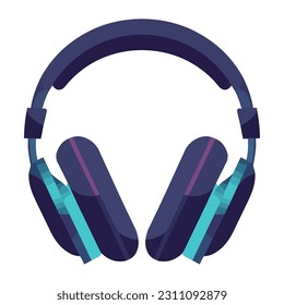 Modern headphones listening music icon isolated