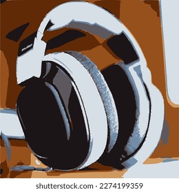 modern headphones in vector art