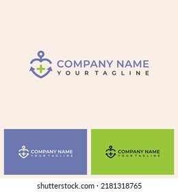 Modern Health Anchor Logo Design 2