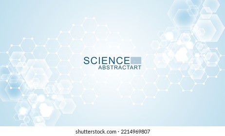 Modern health care abstract background with lines, dots and hexagons. Medical innovation banner template concept. Wave flow. Vector illustration